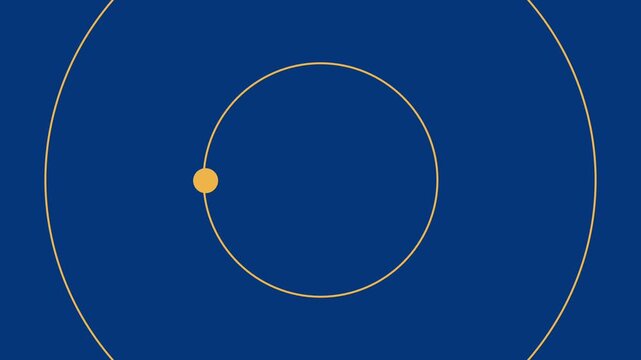 Abstract Kepler Planetary Motion Loop Blue and Gold Aesthetic