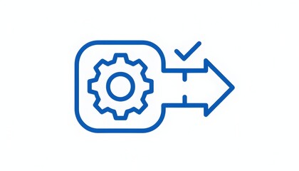 Obraz premium Gear and arrow icon representing CI/CD pipeline automation in digital workflow
