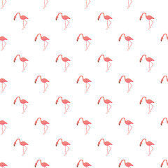 Fototapeta premium Flamingo birds repeating pattern creating a vibrant tropical background