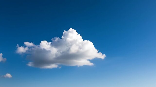 Single cloud in blue sky emphasizing sleek aesthetics and strong visual impact