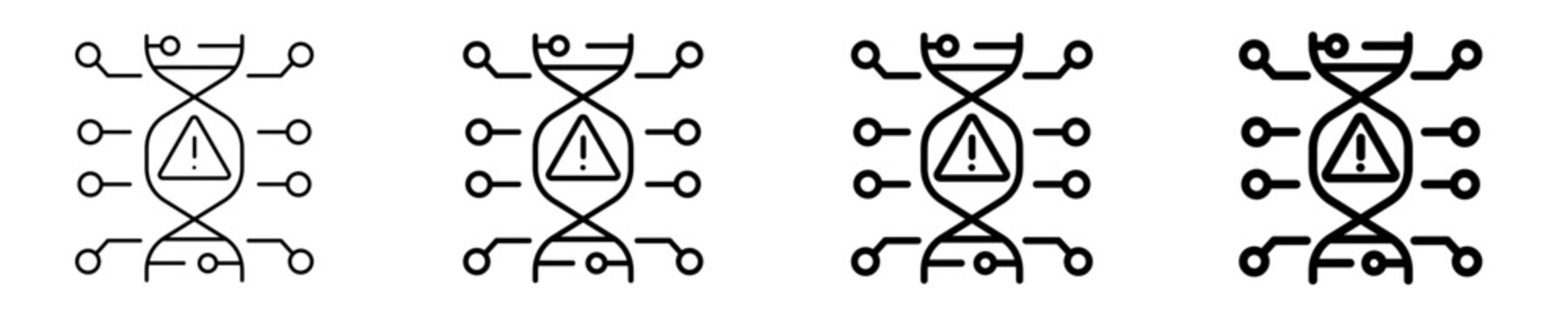 Genetic Warning Icon Set Different Style Collection