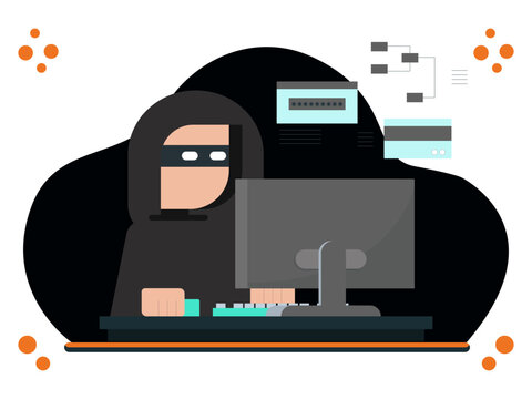 Dark Web Sentry Concept Illustration Vector Style