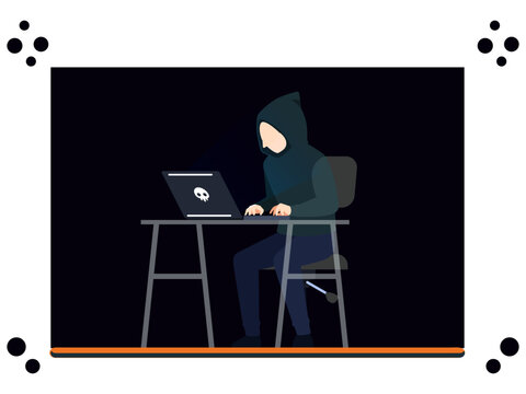 Dark Web Monitor Concept Illustration Vector Style