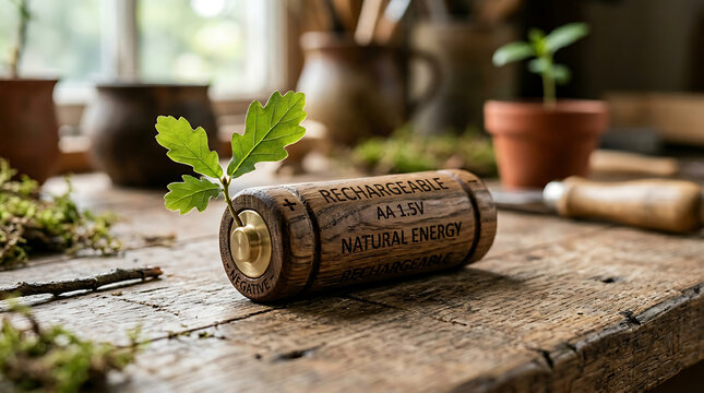 Eco friendly rechargeable aa battery with natural energy