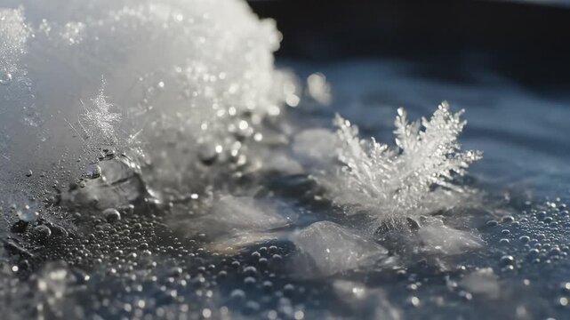 Ice crystal formation on surface emphasizing sleek aesthetics and strong visual impact
