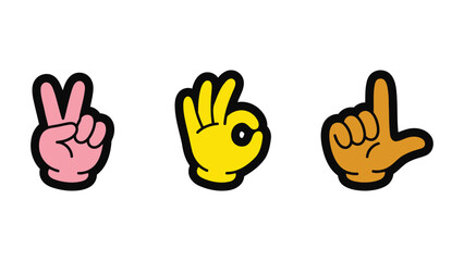 Fototapeta premium Vector illustration in hand drawn doodle style, mascot and character hands and gestures, positive vibe stickers and overlays