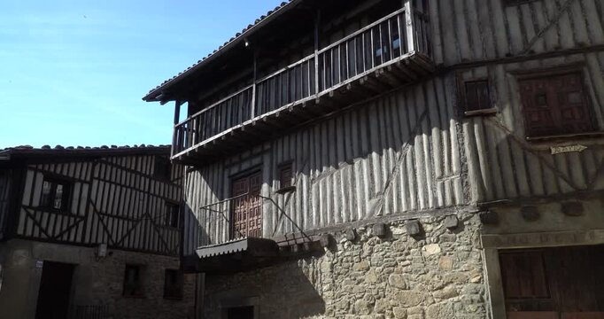 The historic town center of La Alberca, a picturesque mountain village in the province of Salamanca, Spain