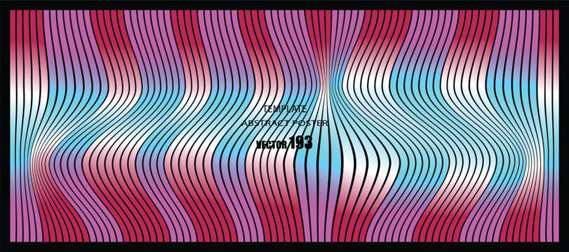 Abstract background with vertical wavy lines in pink and blue colors.