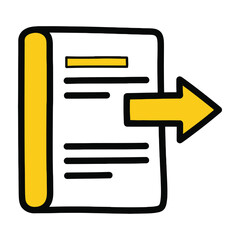 Fototapeta premium Document Export Icon with Arrow Pointing Out of a File Folder for Digital File Sharing Concept