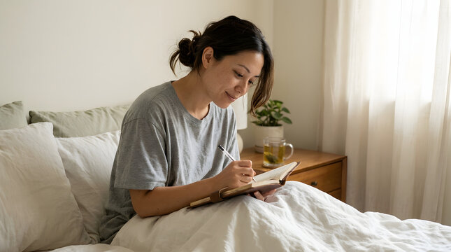 Ideal for lifestyle blogs, mental health articles, or journals. Capture inspiration, selfcare, introspection themes with this cozy and relatable image.