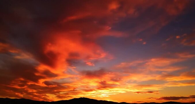 Time Lapse Of Sunset Clouds Changing Colors From Gold To Deep Magenta