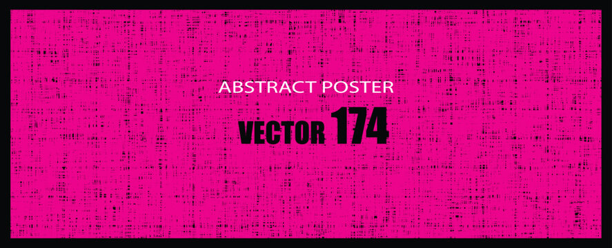 Abstract pink poster design with digital texture and geometric patterns.