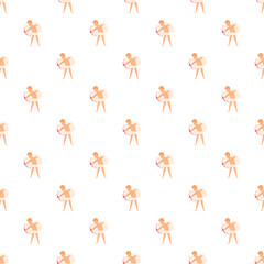 Fototapeta premium Repeating cupid pattern symbolizing love and romance