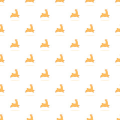 Fototapeta premium Repeating cute cartoon llama jumping on a seamless white background