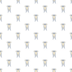 Fototapeta premium Koala character seamless pattern creating a whimsical background