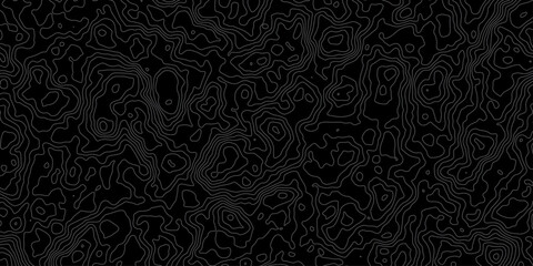 Dark topographic map contour lines pattern background design for cartography and geographic design. © RABAKA