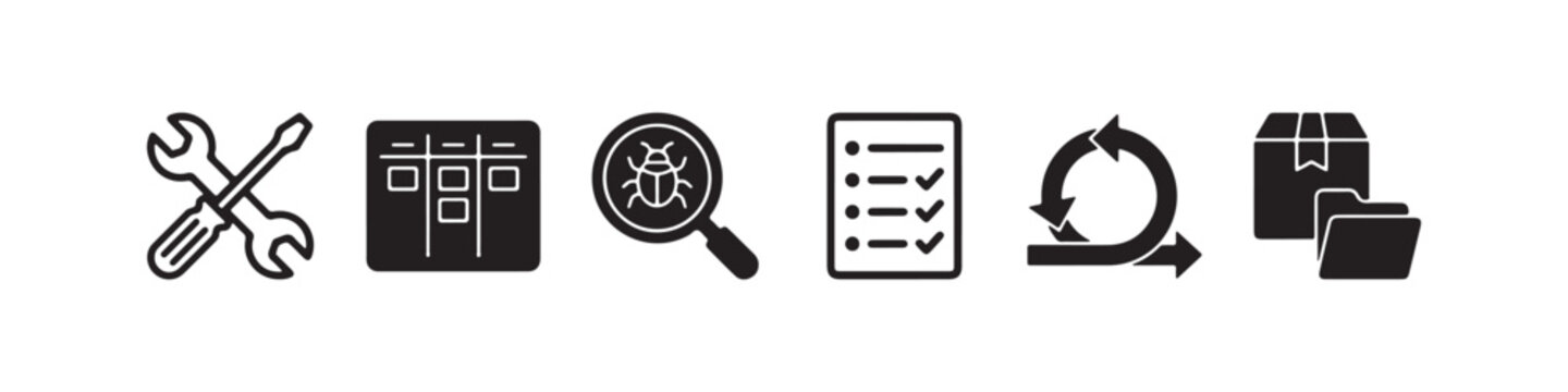 Agile Development and Project Management Icons