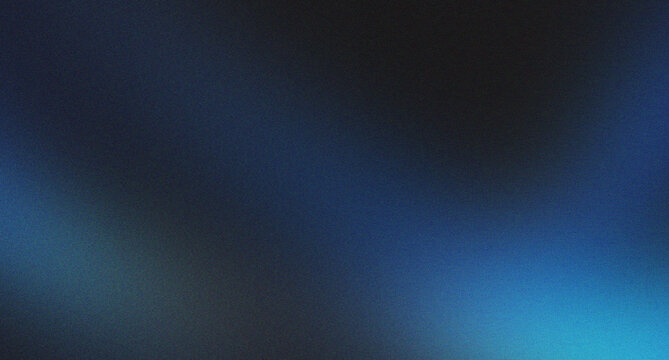 Abstract grainy dark blue light flare on black background for overlay effect.