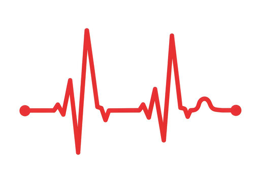 Vibrant Red Heartbeat Line on White Background Illustrating Medical Health and Vitality Concept