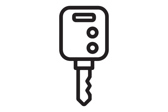 Car key with remote control on white background