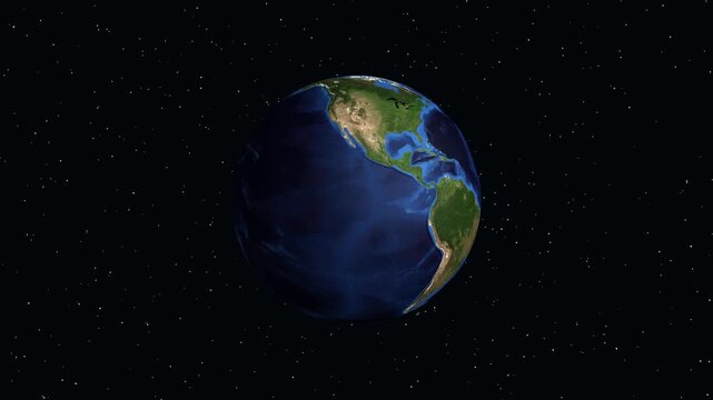 Animated Globe Zooming into Ann Arbor Michigan with Geographic Data Overlay