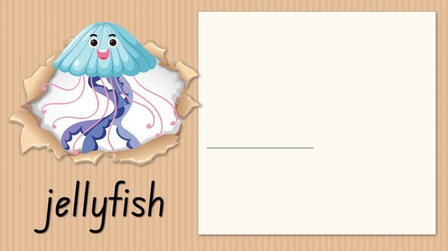 Educational Alphabet Animation for Letter J with Cartoon Jellyfish Character