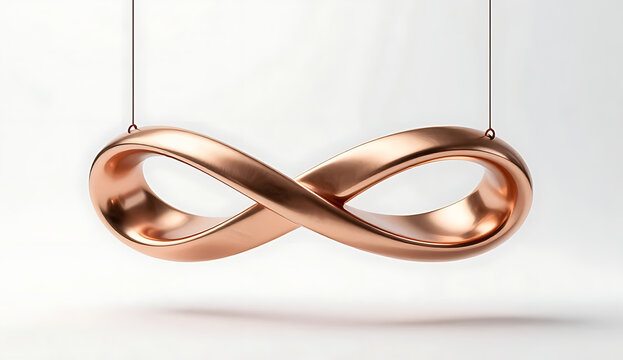 Golden Infinity Symbol Vector Illustration on White Background Minimalist Line Art