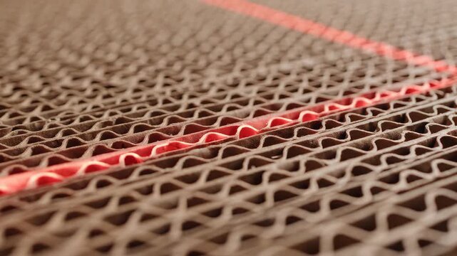 Closeup of corrugated cardboard texture symbolizing dynamic movement and artistic expression