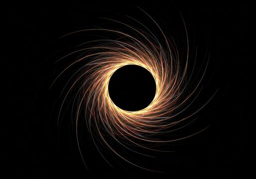 Abstract representation of gravitational forces warping the fabric of spacetime, showing energetic attraction and conceptual physics ,digital ,singularity ,dimension