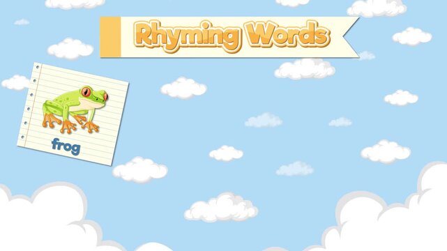 Educational Rhyming Words Animation with Frog Dog Log and Hog