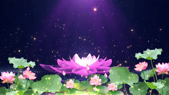 Aesthetic lotus atmosphere with dreamy light and shadow background