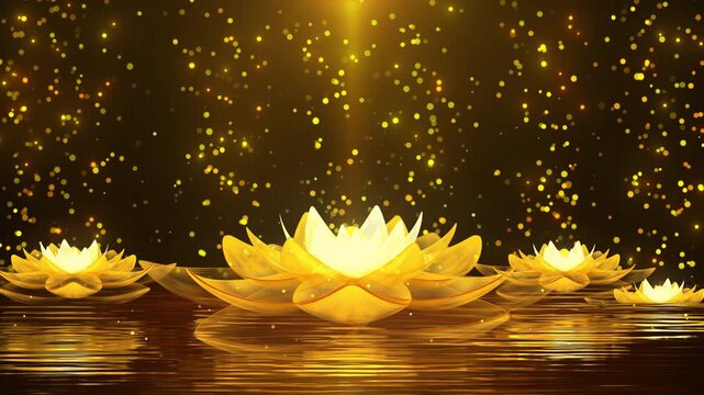 Aesthetic lotus atmosphere with dreamy light and shadow background