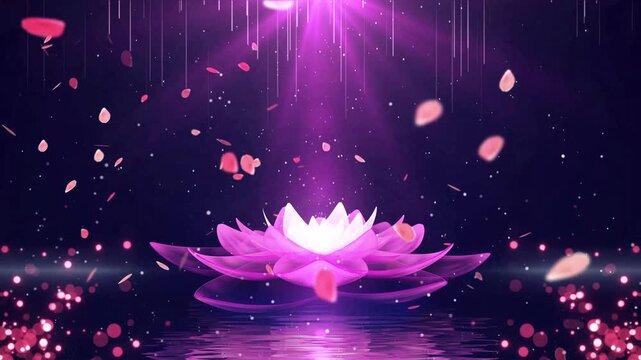 Aesthetic lotus atmosphere with dreamy light and shadow background