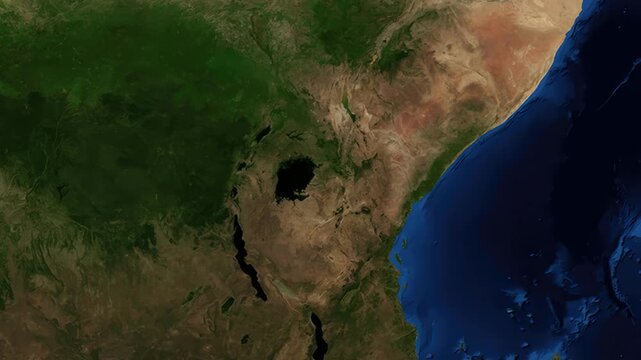 Satellite Map Zoom Animation From World View To Nairobi Kenya