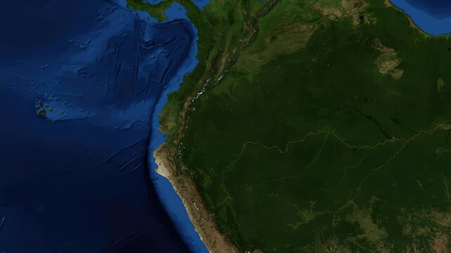 Satellite Map Zoom Animation From World View To Guayaquil Ecuador
