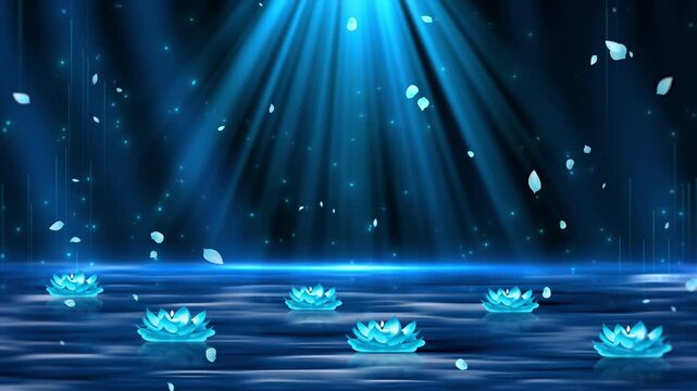 Aesthetic lotus atmosphere with dreamy light and shadow background