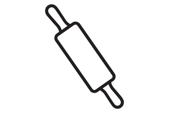 Simple illustration of a rolling pin with two handles for baking and cooking needs