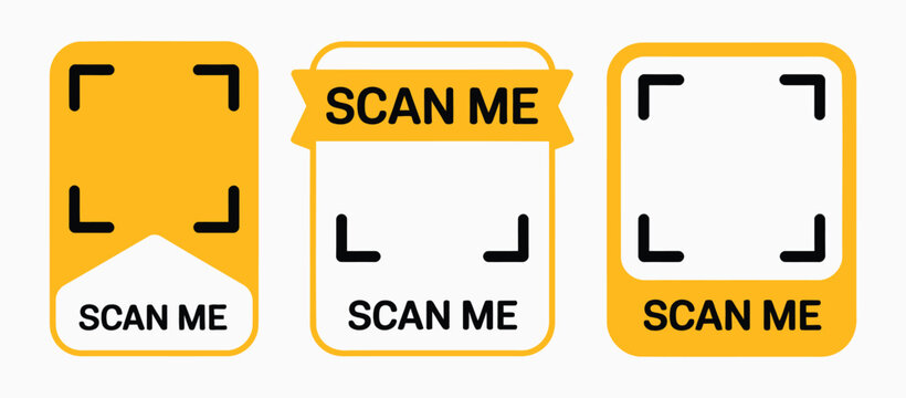 Scan Me QR Code Frame Set with Mobile Payment Icons, Discount Tags and Digital App Scan Labels for Modern Business Design
