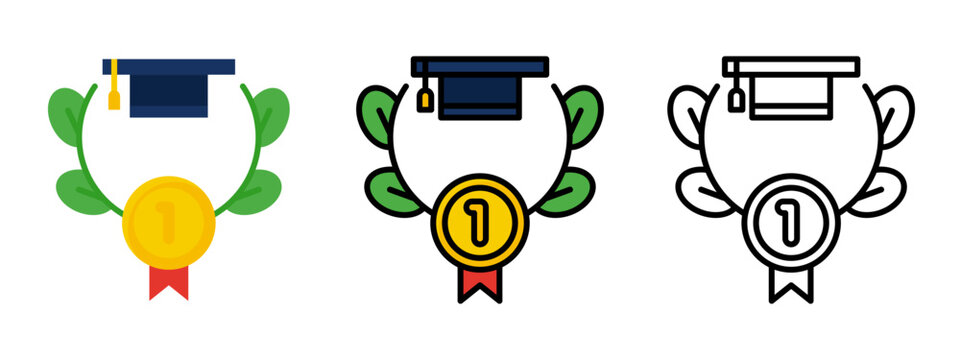 Professional university magna cum laude graduation achievement icon