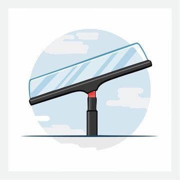 Window cleaning squeegee tool illustration