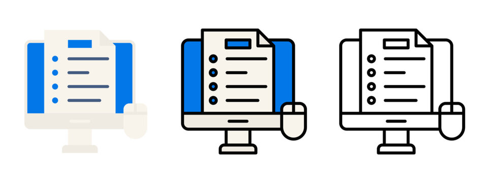 Professional university online education exam test learning icon