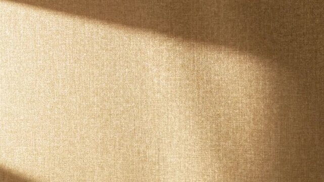Aesthetic linen texture background with cinematic ambient sunlight and shadow play