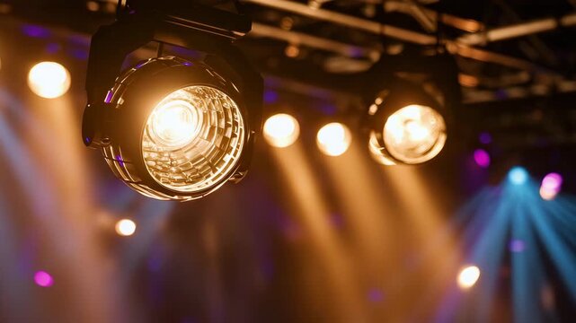 shining spotlights on a stage party disco background animation