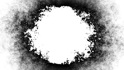 Obraz premium Overlay abstract round hole on black background, gradient grain, noise texture space transparent backdrop