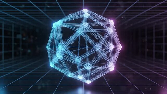Abstract digital network structure highlighting vibrant colors and contemporary design