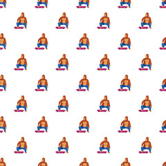 Fototapeta premium Cartoon ape character riding a skateboard creating a repeating pattern