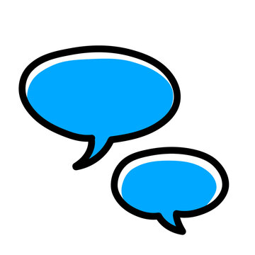Bright blue cartoon speech bubbles are perfect for graphic design projects, social media, advertising, presentations, and communicationrelated designs. Great for icons.