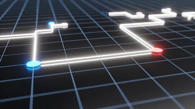 Grid with glowing points and lines ideal for creative backgrounds and modern web design