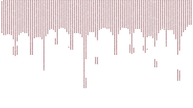 Binary code forming abstract mountain landscape