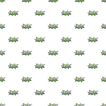 Comic speech bubbles with crush text creating a repeating pop art pattern